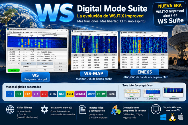 WSJT-X improved ahora es WS Digital Mode Suite